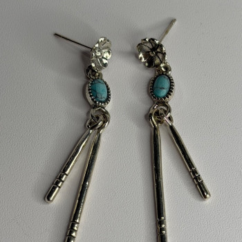 Vintage 925 Sterling Silver Turquoise Earrings