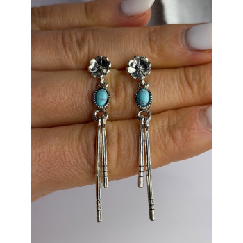 Vintage 925 Sterling Silver Turquoise Earrings