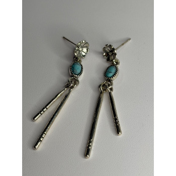 Vintage 925 Sterling Silver Turquoise Earrings