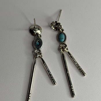 Vintage 925 Sterling Silver Turquoise Earrings