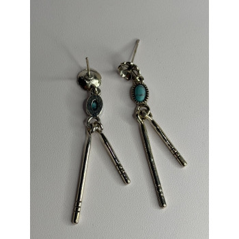 Vintage 925 Sterling Silver Turquoise Earrings