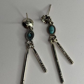 Vintage 925 Sterling Silver Turquoise Earrings