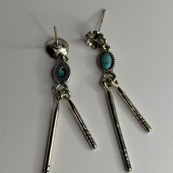 Vintage 925 Sterling Silver Turquoise Earrings