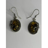 Vintage 925 Sterling Silver Amber Earrings