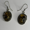 Vintage 925 Sterling Silver Amber Earrings