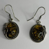 Vintage 925 Sterling Silver Amber Earrings