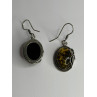 Vintage 925 Sterling Silver Amber Earrings