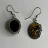 Vintage 925 Sterling Silver Amber Earrings