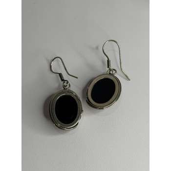 Vintage 925 Sterling Silver Amber Earrings