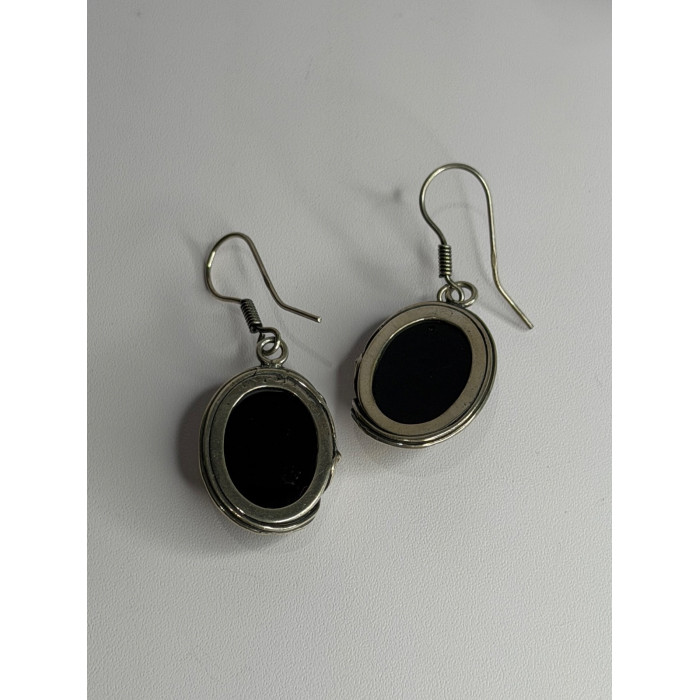 Vintage 925 Sterling Silver Amber Earrings