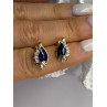 925 Sterling Silver Gold Plated Blue & White Sapphire Earrings