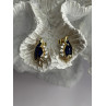 925 Sterling Silver Gold Plated Blue & White Sapphire Earrings