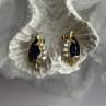 925 Sterling Silver Gold Plated Blue & White Sapphire Earrings