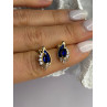 925 Sterling Silver Gold Plated Blue & White Sapphire Earrings