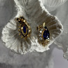 925 Sterling Silver Gold Plated Blue & White Sapphire Earrings