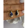925 Sterling Silver Gold Plated Blue & White Sapphire Earrings