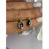 925 Sterling Silver Gold Plated Blue & White Sapphire Earrings