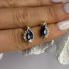925 Sterling Silver Gold Plated Blue & White Sapphire Earrings