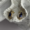 925 Sterling Silver Gold Plated Blue & White Sapphire Earrings