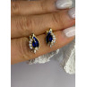 925 Sterling Silver Gold Plated Blue & White Sapphire Earrings