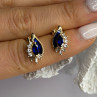 925 Sterling Silver Gold Plated Blue & White Sapphire Earrings