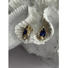 925 Sterling Silver Gold Plated Blue & White Sapphire Earrings