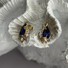 925 Sterling Silver Gold Plated Blue & White Sapphire Earrings