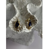 925 Sterling Silver Gold Plated Blue & White Sapphire Earrings