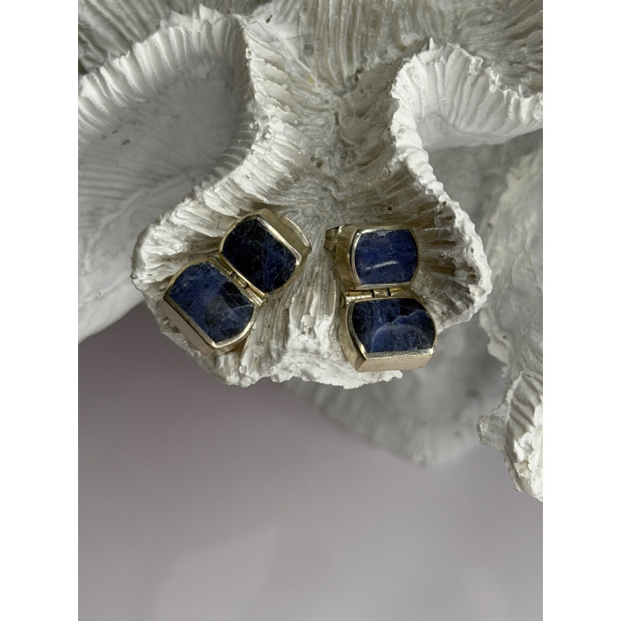 Vintage 950 Sterling Silver Sodalite Earrings