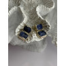 Vintage 950 Sterling Silver Sodalite Earrings
