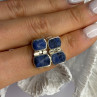 Vintage 950 Sterling Silver Sodalite Earrings