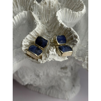 Vintage 950 Sterling Silver Sodalite Earrings