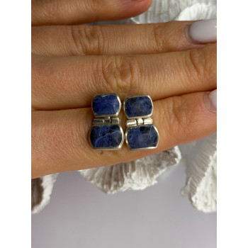 Vintage 950 Sterling Silver Sodalite Earrings
