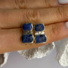 Vintage 950 Sterling Silver Sodalite Earrings