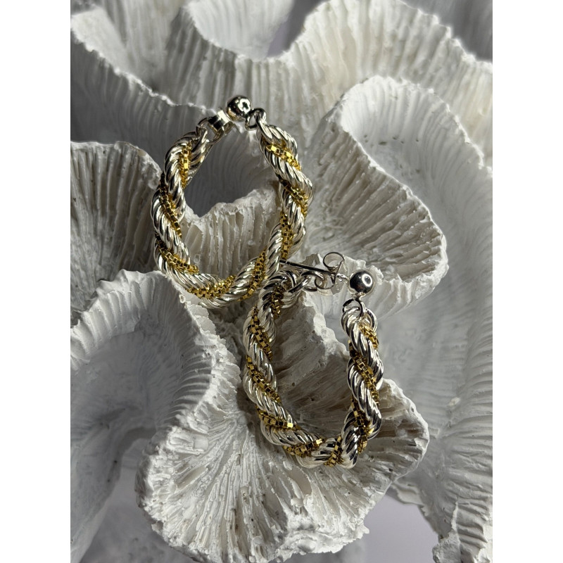 Italy Milor 925 Sterling Silver & Gold Plated Earrings