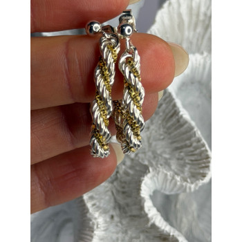 Italy Milor 925 Sterling Silver & Gold Plated Earrings