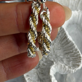 Italy Milor 925 Sterling Silver & Gold Plated Earrings