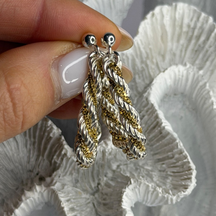 Italy Milor 925 Sterling Silver & Gold Plated Earrings