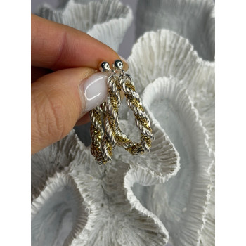 Italy Milor 925 Sterling Silver & Gold Plated Earrings