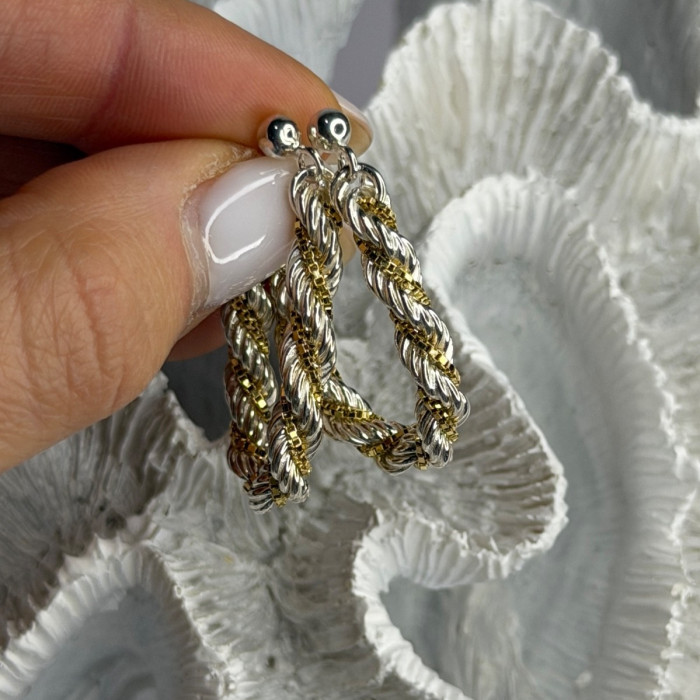 Italy Milor 925 Sterling Silver & Gold Plated Earrings