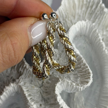 Italy Milor 925 Sterling Silver & Gold Plated Earrings
