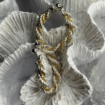 Italy Milor 925 Sterling Silver & Gold Plated Earrings