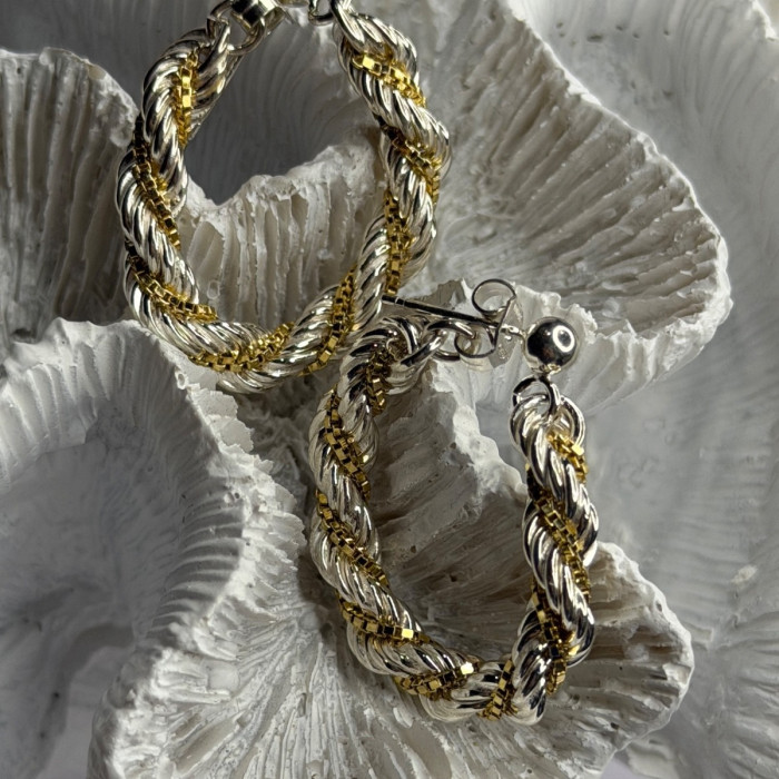 Italy Milor 925 Sterling Silver & Gold Plated Earrings
