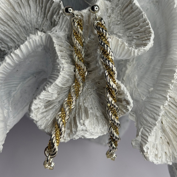 Italy Milor 925 Sterling Silver & Gold Plated Earrings