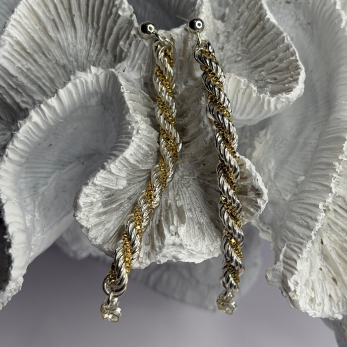 Italy Milor 925 Sterling Silver & Gold Plated Earrings