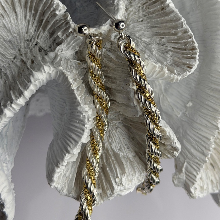 Italy Milor 925 Sterling Silver & Gold Plated Earrings