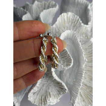 Italy Milor 925 Sterling Silver & Gold Plated Earrings