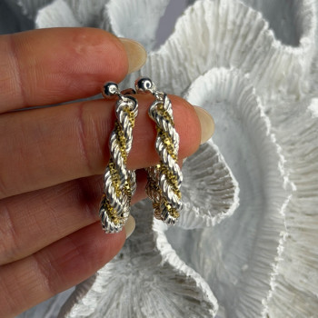 Italy Milor 925 Sterling Silver & Gold Plated Earrings