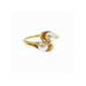 10K YELLOW GOLD PEARLS & DIAMOND RING SIZE 6.75