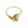 10K Yellow Gold Pearls & Diamond Ring Size 6.75